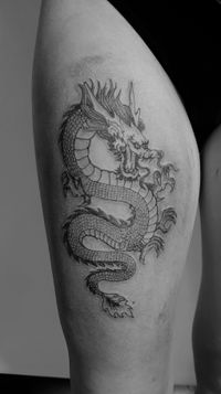 Drache Fineline Tattoo