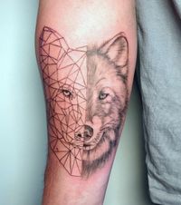 Wolf Fineline Tattoo